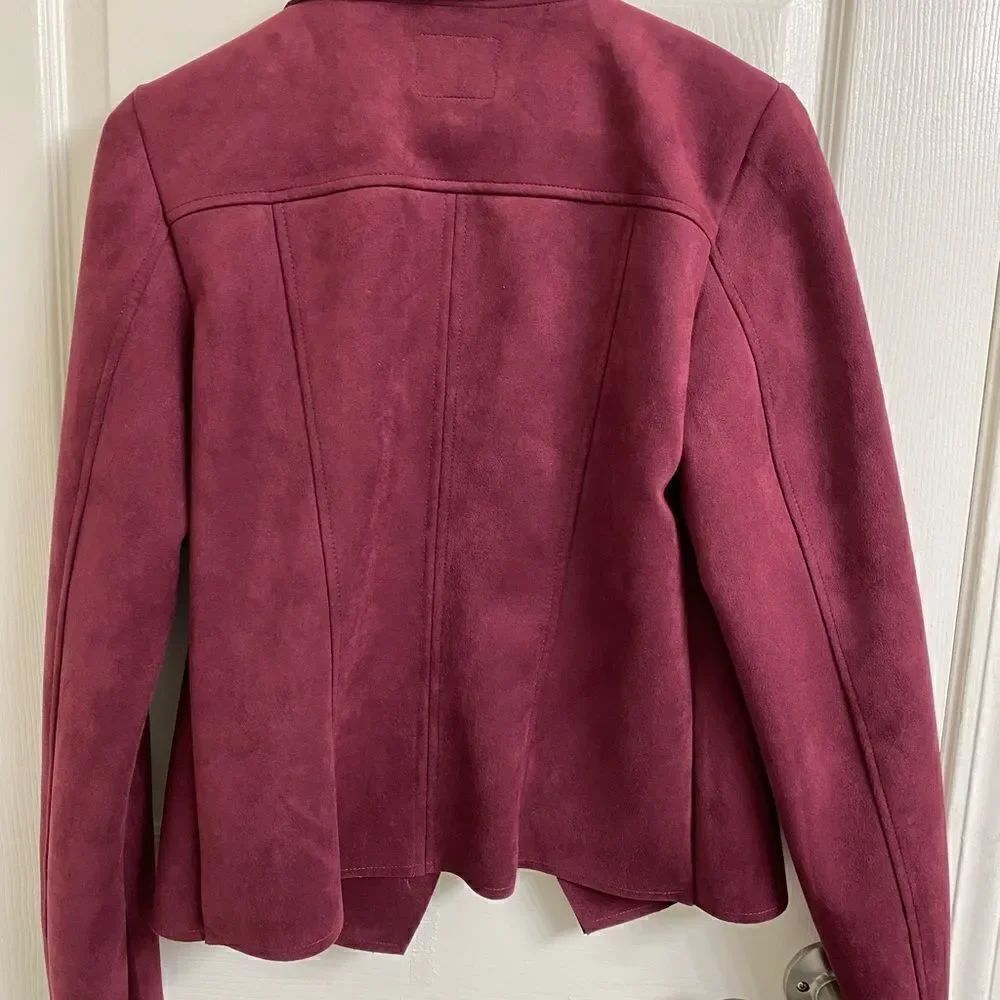 💼Like New KUT Wine Carina Moto Jacket, Asymmetrical Zipper side slash po… - Picture 9 of 13